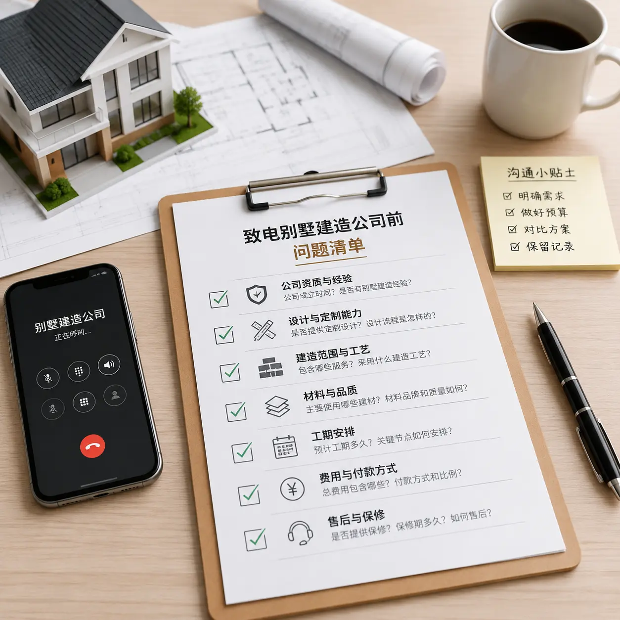 在山东拨打别墅建造公司电话前的准备工作