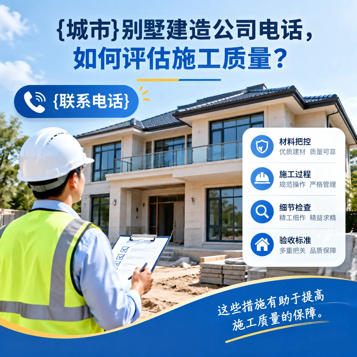 山东别墅建造公司电话,如何评估施工质量?