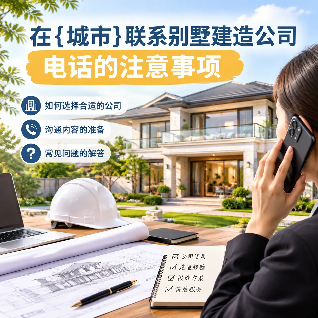 在山东联系别墅建造公司电话的注意事项
